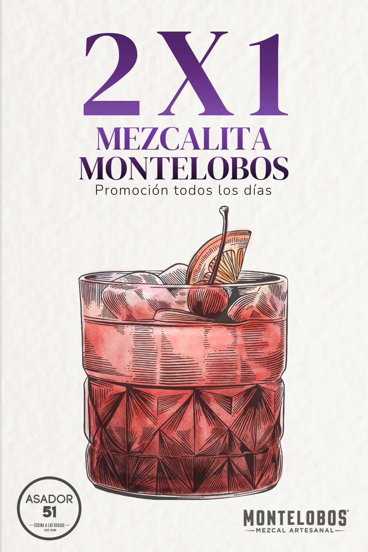Mezcalita Montelobos 2x1 - Promoción todos los días